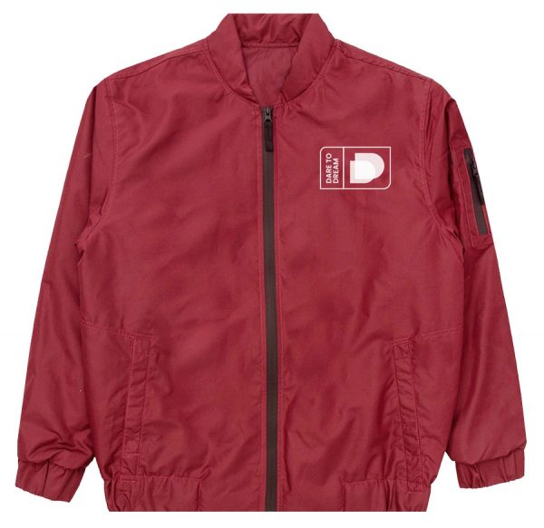 jaket bomber dare to dream warna merah