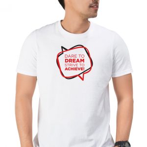 T-Shirt Kaos Unisex Strive to Achieve - White, S